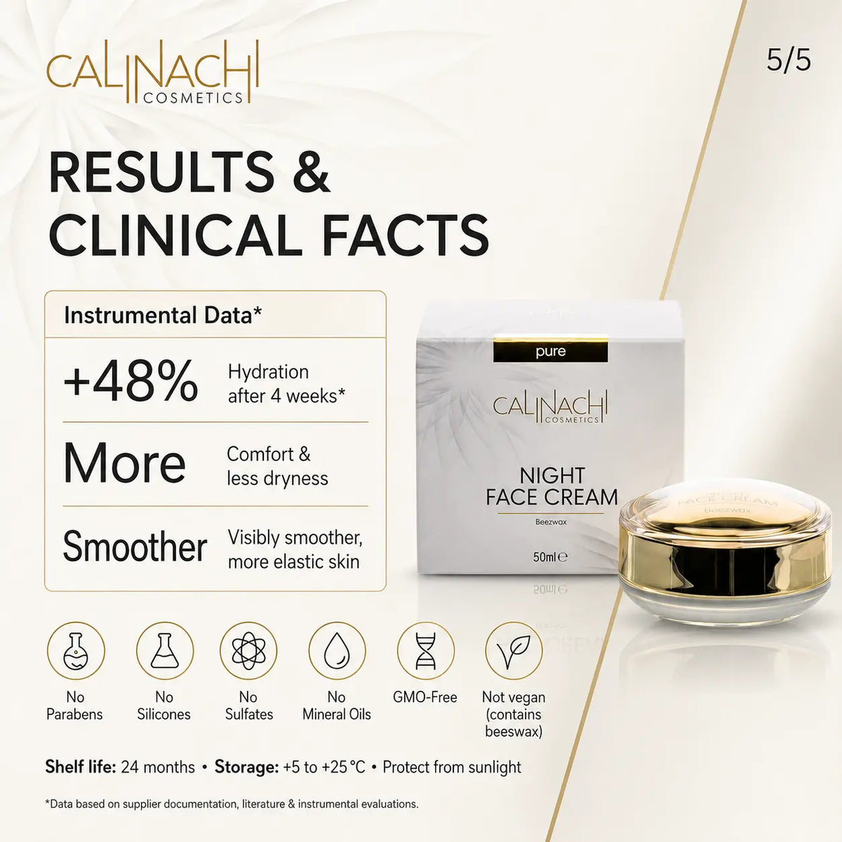 Regenerating Night Cream for Face, Neck, and Décolletage, 50ml skincare CALINACHI Cosmetics