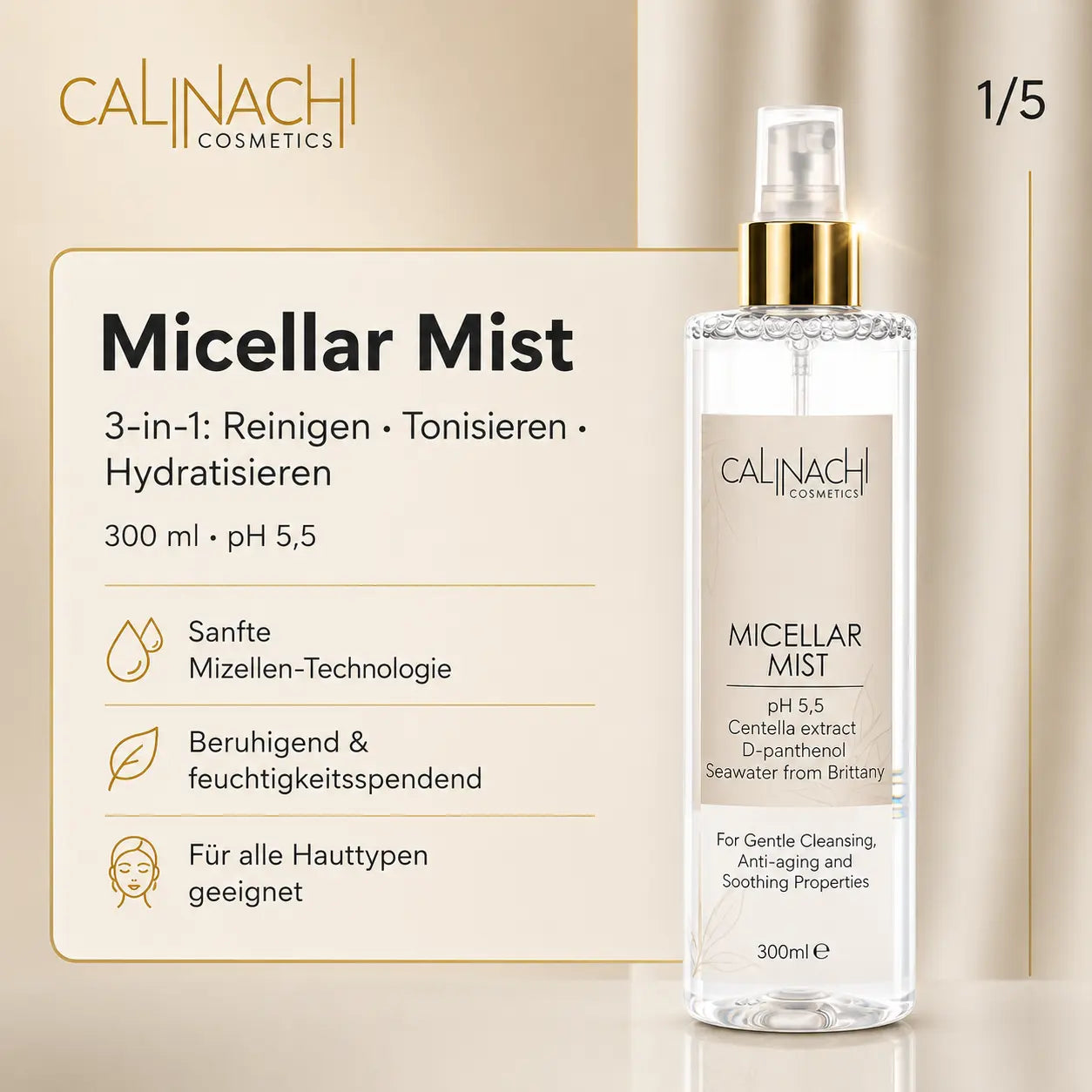 Micellar Myst, 300ml. skincare CALINACHI Cosmetics